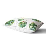 Suluboya Palmiye Yaprakları Desenli Özel Tasarım Dikdörtgen Yastık Kırlent Kılıfı Realhomes