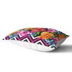 Zigzag ve Çiçekler Özel Tasarım Dekoratif Dikdörtgen Yastık Kırlent Kılıfı Realhomes