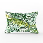 - Rh-Dik-3377-Gorsel1 - Realhomes Yeşil Palmiye Yaprakları Özel Tasarımlı Dekoratif Dikdörtgen Yastık Kırlent Kılıfı Realhomes