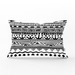 Siyah Beyaz Dekoratif African Motifli Modern Dikdörtgen Yastık Kırlent Kılıfı Realhomes