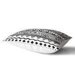 Siyah Beyaz Dekoratif African Motifli Modern Dikdörtgen Yastık Kırlent Kılıfı Realhomes