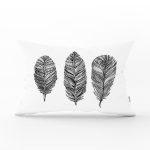 - Rh-Dik-3401-Gorsel1 - Realhomes Karakalem Tüy Desenli Dikital Baskılı Modern Dikdörtgen Yastık Kırlent Kılıfı Realhomes