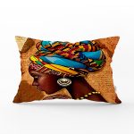 - Rh-Dik-3402-Gorsel1 - Realhomes African Woman Çizimli Dijital Baskılı Modern Dikdörtgen Yastık Kırlent Kılıfı Realhomes