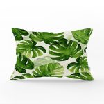 - Rh-Dik-3403-Gorsel1 - Realhomes Suluboya Zambak Yaprakları Çizimli Özel Tasarım Dikdörtgen Yastık Kırlent Kılıfı Realhomes