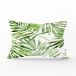 Suluboya İnce Yapraklar Modern Tasarımlı Dekoratif Dikdörtgen Yastık Kırlent Kılıfı Realhomes