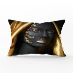 - Rh-Dik-3415-Gorsel1 - Realhomes Afrika Kadın İnsan Figürlü Modern Dekoratif Dikdörtgen Yastık Kırlent Kılıfı Realhomes