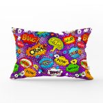 - Rh-Dik-3416-Gorsel1 - Realhomes Mor Zeminli Pop Art Özel Tasarım Dijital Baskılı Modern Dikdörtgen Yastık Kırlent Kılıfı Realhomes