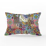 - Rh-Dik-3425-Gorsel1 - Realhomes Renkli Mozaik Desenli Dijital Baskılı Modern Dikdörtgen Yastık Kırlent Kılıfı Realhomes