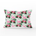 - Rh-Dik-3453-Gorsel1 - Realhomes Flamingo Devetabanı Çizimli Özel Tasarım Dijital Baskılı Modern Dikdörtgen Yastık Kırlent Kılıfı Realhomes