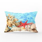 - Rh-Dik-3455-Gorsel1 - Realhomes Kırmızı Deniz Yıldızı Özel Tasarımlı Dijital Baskılı Modern Dikdörtgen Yastık Kırlent Kılıfı Realhomes