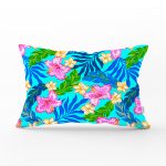 - Rh-Dik-3456-Gorsel1 - Realhomes Turkuaz Zeminde Deniz Yıldızları Dijital Baskılı Modern Dikdörtgen Yastık Kırlent Kılıfı Realhomes