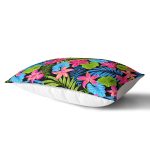 - Rh-Dik-3468-Gorsel2 - Realhomes Siyah Zeminde Watercolor Tropikal Desenli Dijital Baskılı Dikdörtgen Yastık Kırlent Kılıfı Realhomes