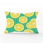 - Rh-Dik-3471-Gorsel1 - Realhomes Yeşil Zeminde Limonlar Özel Tasarımlı Modern Dikdörtgen Yastık Kırlent Kılıfı Realhomes