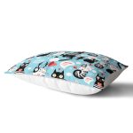 Mavi Zeminli Kedicikler Özel Tasarımlı Modern Dikdörtgen Yastık Kırlent Kılıfı Realhomes