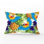 - Rh-Dik-3497-Gorsel1 - Realhomes Ananas Tropikal Desenli Özel Tasarım Dijital Baskılı Modern Dikdörtgen Yastık Kırlent Kılıfı Realhomes