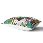 Geometrik Zeminde Tropikal Desenli Dijital Baskılı Modern Dikdörtgen Yastık Kırlent Kılıfı Realhomes