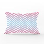 Pembe Mavi Zigzag Desenli Özel Tasarımlı Modern Dikdörtgen Yastık Kırlent Kılıfı Realhomes