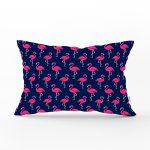 - Rh-Dik-3521-Gorsel1 - Realhomes Modern Lacivert Zeminde Flamingo Desenli Modern Dikdörtgen Yastık Kırlent Kılıfı Realhomes