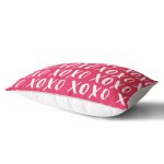 Pembe Zeminde XO Özel Tasarımlı Dijital Baskılı Modern Dikdörtgen Yastık Kırlent Kılıfı Realhomes