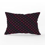 - Rh-Dik-3533-Gorsel1 - Realhomes Siyah Zeminde Pembe Geometrik Desenli Dijital Baskılı Modern Dikdörtgen Yastık Kırlent Kılıfı Realhomes