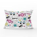 - Rh-Dik-3534-Gorsel1 - Realhomes Puanlı Pop Art Tasarımlı Dijital Baskılı Modern Dikdörtgen Yastık Kırlent Kılıfı Realhomes