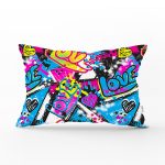 - Rh-Dik-3541-Gorsel1 - Realhomes popart Love Motifli Dijital Baskılı Modern Dikdörtgen Yastık Kırlent Kılıfı Realhomes