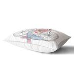 - Rh-Dik-3542-Gorsel2 - Realhomes Fashion Bisikletli Kız Motifli Dijital Baskılı Modern Dikdörtgen Yastık Kırlent Kılıfı Realhomes