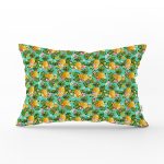 - Rh-Dik-3546-Gorsel1 - Realhomes Turkuaz Zeminde Ananas Desenli Dijital Baskılı Modern Dikdörtgen Yastık Kırlent Kılıfı Realhomes