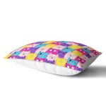 - Rh-Dik-3558-Gorsel2 - Realhomes Renkli Kedicikler Çocuk Odası Özel Tasarım Dikdörtgen Yastık Kırlent Kılıfı Realhomes