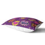 - Rh-Dik-3560-Gorsel2 - Realhomes Mor Zeminli Cool Pop Art Özel Tasarımlı Modern Dikdörtgen Yastık Kırlent Kılıfı Realhomes