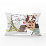 - Rh-Dik-42-Gorsel1 - Realhomes Paris Woman Dijital Baskılı Dekoratif Dikdörtgen Yastık Kırlent Kılıfı Realhomes