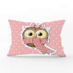 Baykuş Desenli Dijital Baskılı Dekoratif Dikdörtgen Yastık Kırlent Kılıfı Realhomes