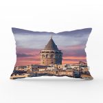 Galata Kulesi Dijital Baskılı Dekoratif Dikdörtgen Yastık Kırlent Kılıfı Realhomes