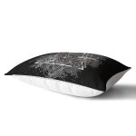 Siyah zeminde Beyaz Dekoratif Desenli Dikdörtgen Yastık Kılıfı Realhomes