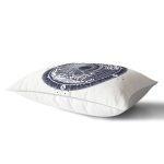 Beyaz Zeminde Lacivert Pusula Motifli Dikdörtgen Kırlent Kılıfı Realhomes