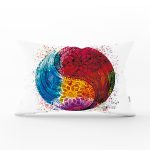 Renkli Uzak Doğu Denge İkonlu Dijital Baskılı Dekoratif Dikdörtgen Yastık Kırlent Kılıfı Realhomes