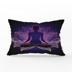 Pembe Neon Motifli Uzak Doğu Yoga Desenli Dikdörtgen Kırlent Kılıfı Realhomes