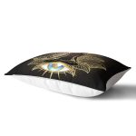 Altın Motifli Yoga Ve Mavi Göz Desenli Özel Tasarım Dijital Baskılı Dikdörtgen Yastık Kılıfı Realhomes