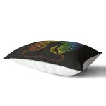 - Rh-Dik-5046-Gorsel2 - Realhomes Siyah Zeminde Gökkuşağı Motifli Uzak Doğu Yoga Desenli Dikdörtgen Kırlent Kılıfı Realhomes