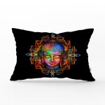 - Rh-Dik-5051-Gorsel1 - Realhomes Siyah Zeminde Neon Buda Dekoratif Dikdörtgen Kırlent Kılıfı Realhomes