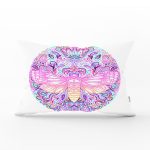 Beyaz Zeminde Renkli Kelebek Özel Tasarım Dikdörtgen Yastık Kılıfı Realhomes