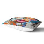 - Rh-Dik-5088-Gorsel2 - Realhomes Sulu Boyalı Kadın Yüzlü Dekoratif Modern Dikdörtgen Yastık Kırlent Kılıf Realhomes