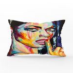 - Rh-Dik-5091-Gorsel1 - Realhomes Dudak Temalı Sulu Boya Fashion Women Modern Dikdörtgen Kırlent Kılıfı Realhomes