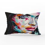 - Rh-Dik-5092-Gorsel1 - Realhomes Göz Kirpik Dudak Motifli Sulu Boya Dekoratif Dikdörtgen Yastık Kılıfı Realhomes