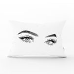 - Rh-Dik-5096-Gorsel1 - Realhomes RealHomes Beyaz Zeminde Kirpik Motifli Özel Tasarım Dikdörtgen Yastık Kılıfı Realhomes