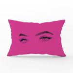 - Rh-Dik-5096fusyaayna-Gorsel1 - Realhomes RealHomes Fuşya Zeminde Kirpik Motifli Özel Tasarım Dikdörtgen Yastık Kılıfı Realhomes