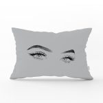 - Rh-Dik-5096gri-Gorsel1 - Realhomes RealHomes Gri Zeminde Kirpik Motifli Özel Tasarım Dikdörtgen Yastık Kılıfı Realhomes