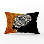 Siyah Ve Karamel Zeminde Zenci Kadın Dijital Baskılı Dikdörtgen Kırlent Kılıfı Realhomes