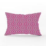 - Rh-Dik-5116kolaj-Gorsel1 - Realhomes  Özel Tasarım Gri Zeminde Fuşya İkat Desenli Dijital Baskılı Dikdörtgen Yastık Kırlent Kılıfı Realhomes
