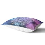 Gökkuşağı Zemininde Beyaz Mandala Çizimli Dekoratif Dikdörtgen Kırlent Kılıfı Realhomes